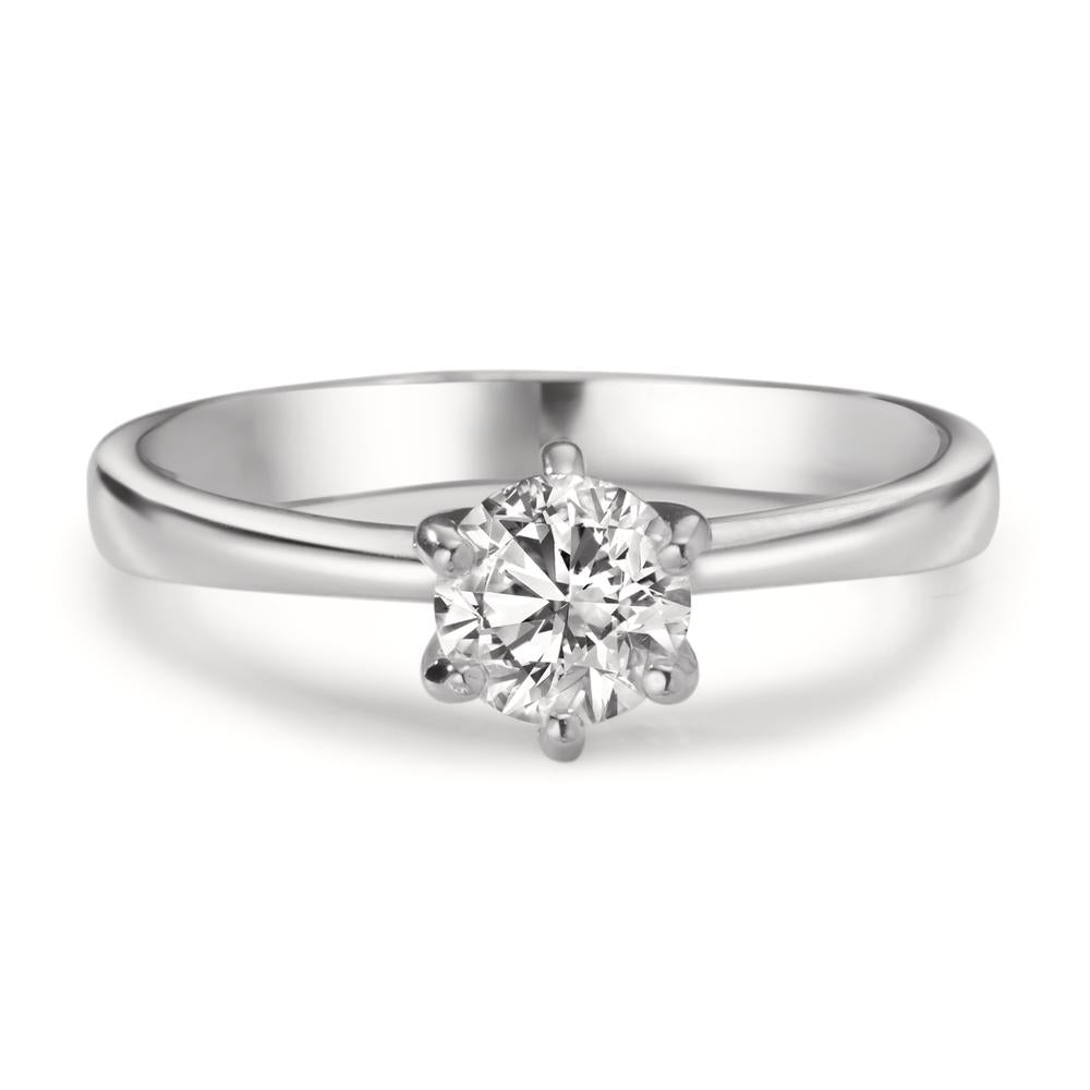 Anillo solitario 750/oro blanco de 18 quilates Diamante cultivado en laboratorio 0.50 ct, w-si