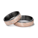 Anillo de pareja 999 tantalio, oro rosa de 585/14 kt