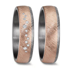 Anillo de pareja 999 tantalio, oro rosa de 585/14 kt