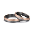 Anillo de pareja 999 tantalio, oro rosa de 585/14 kt
