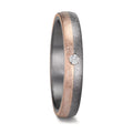 Anillo de pareja 999 tantalio, oro rosa de 585/14 kt Diamante 0.04 ct, w-si