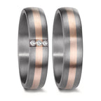Anillo de pareja 999 tantalio, oro rosa de 585/14 kt