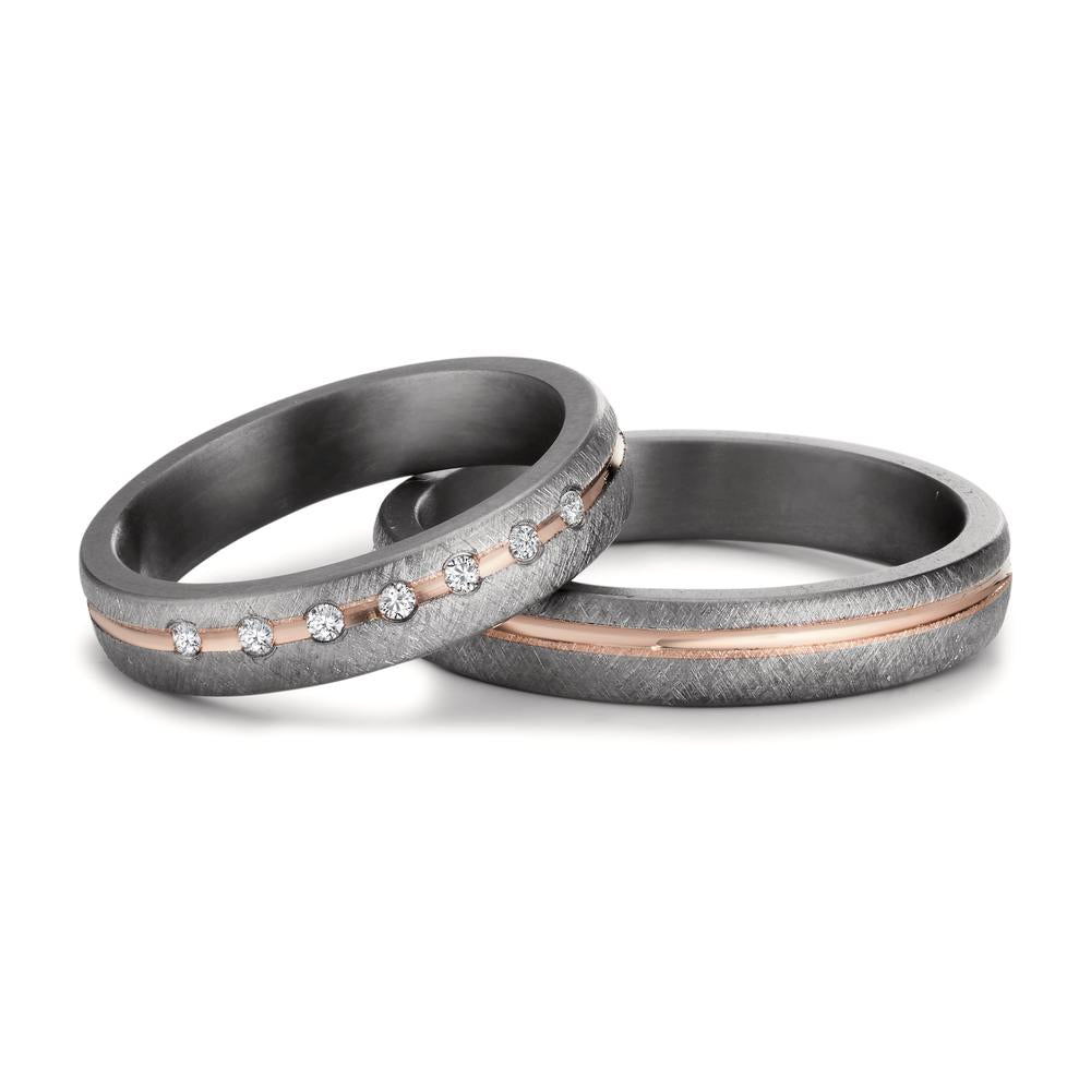 Anillo de pareja 999 tantalio, oro rosa de 585/14 kt