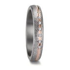 Anillo de pareja 999 tantalio, oro rosa de 585/14 kt Diamante 0.07 ct, 7 piedras, w-si