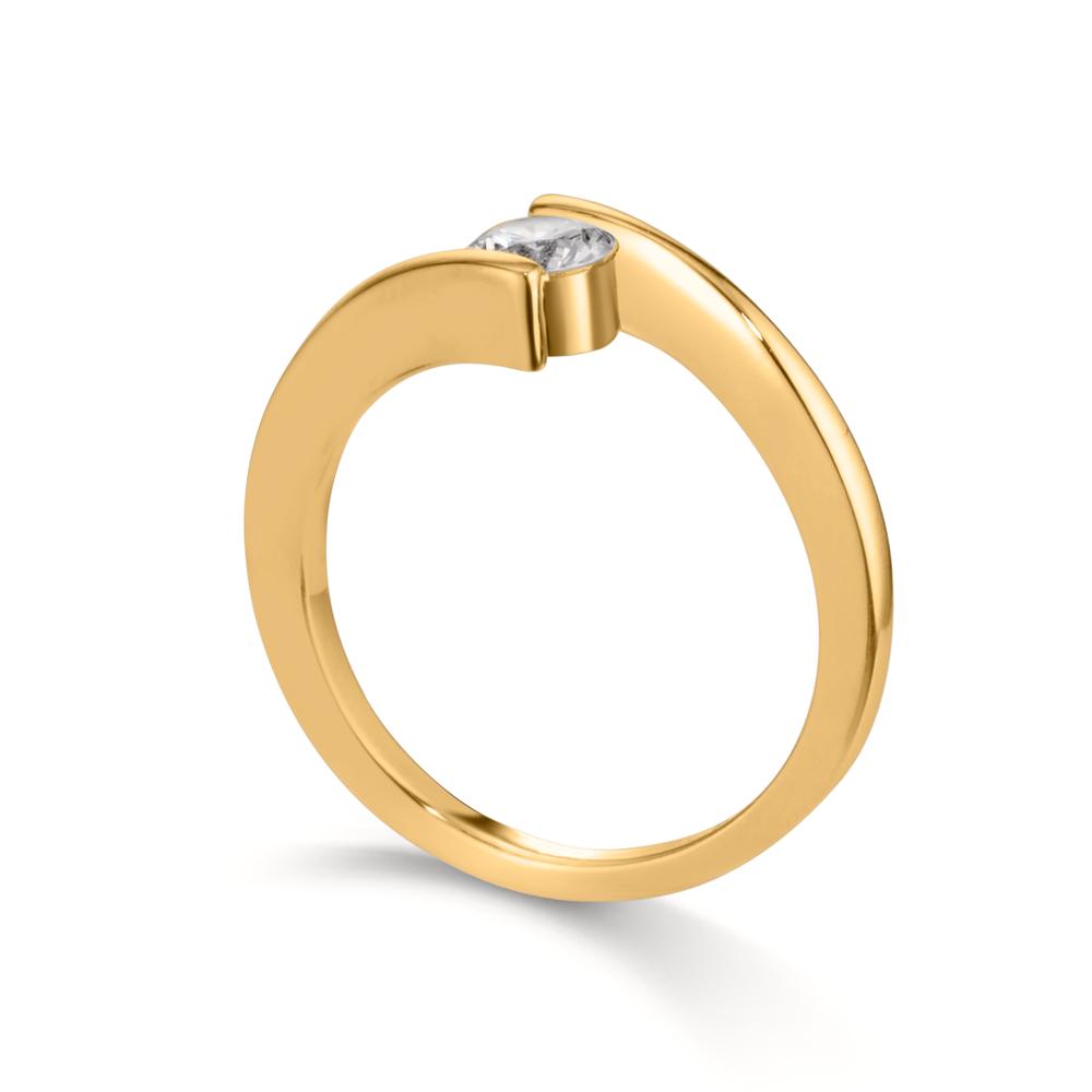 Anillo de dedo Plata Circonita Amarillo Dorado
