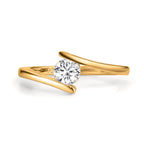 Anillo de dedo Plata Circonita Amarillo Dorado
