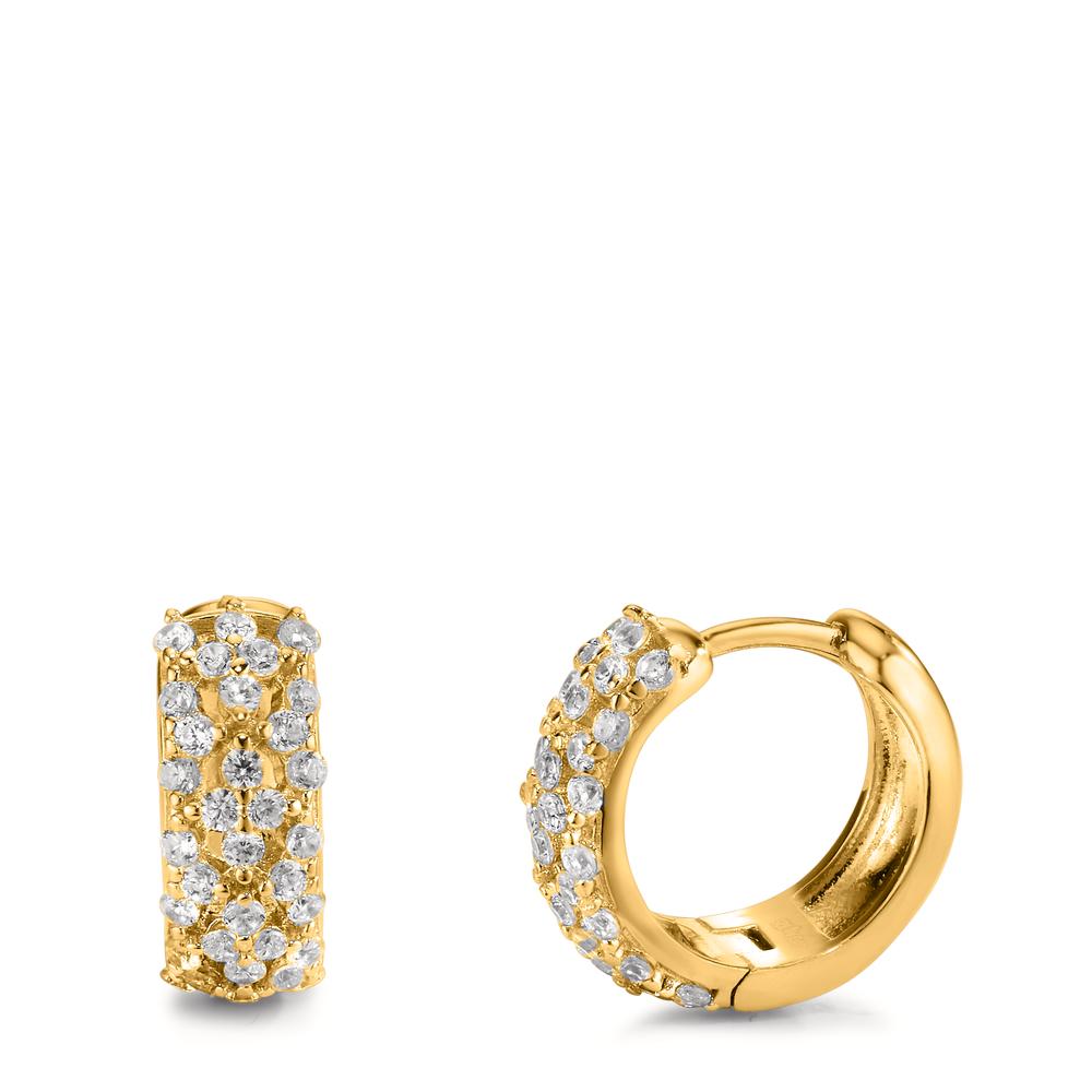 Aro con bisagra Plata Circonita Amarillo Dorado