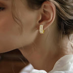 Aro con bisagra Plata Circonita Amarillo Dorado