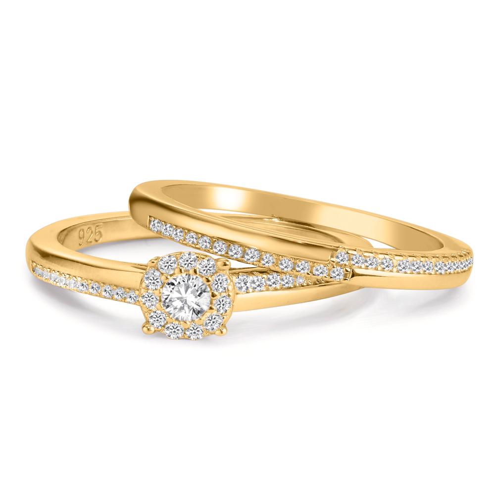 Anillo de dedo Plata Circonita Dorado