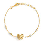 Pulsera Plata Circonita Dorado Mariposa