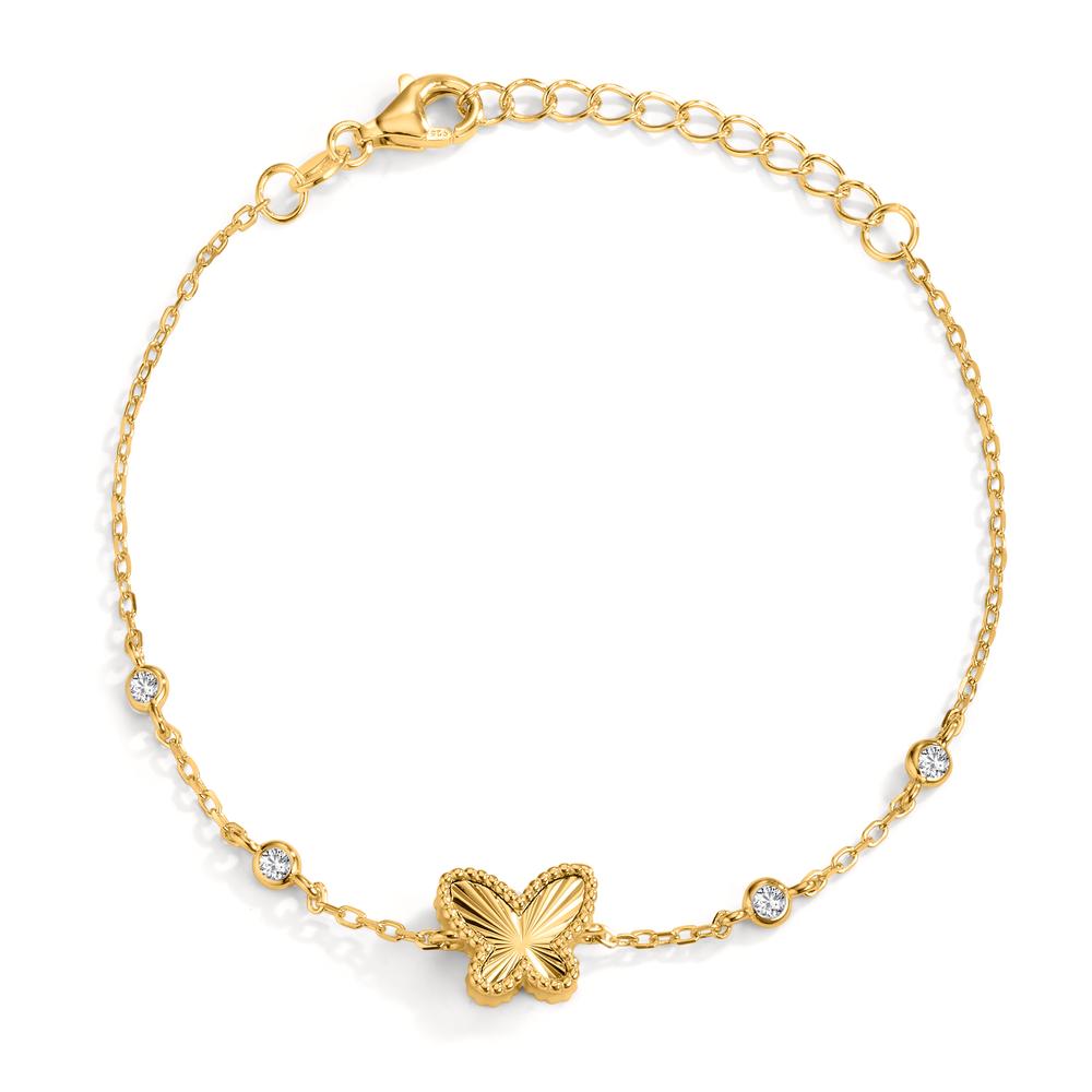 Pulsera Plata Circonita Dorado Mariposa