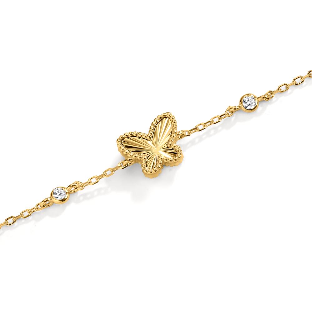 Pulsera Plata Circonita Dorado Mariposa