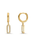 Aro con bisagra Plata Circonita Amarillo Dorado