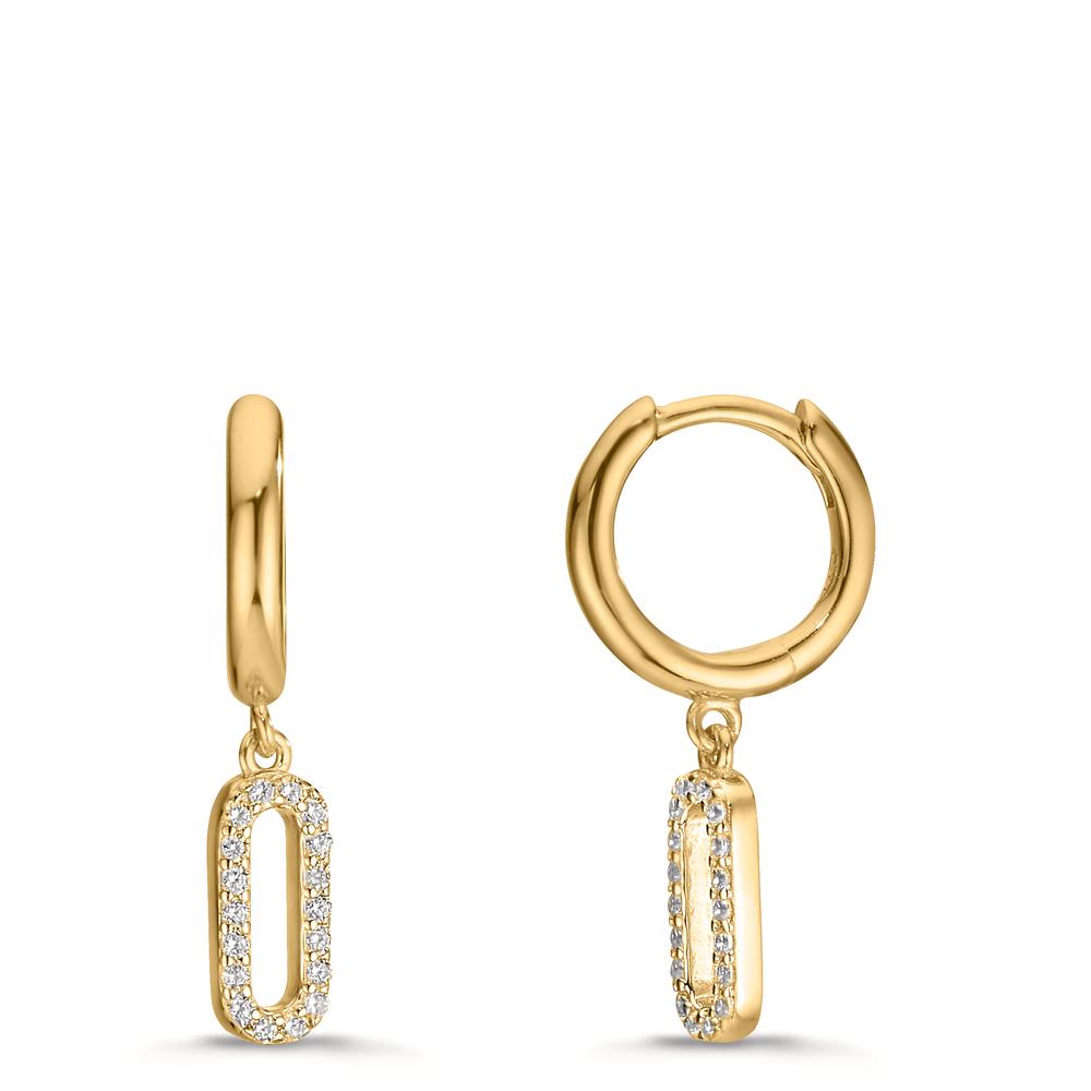 Aro con bisagra Plata Circonita Amarillo Dorado