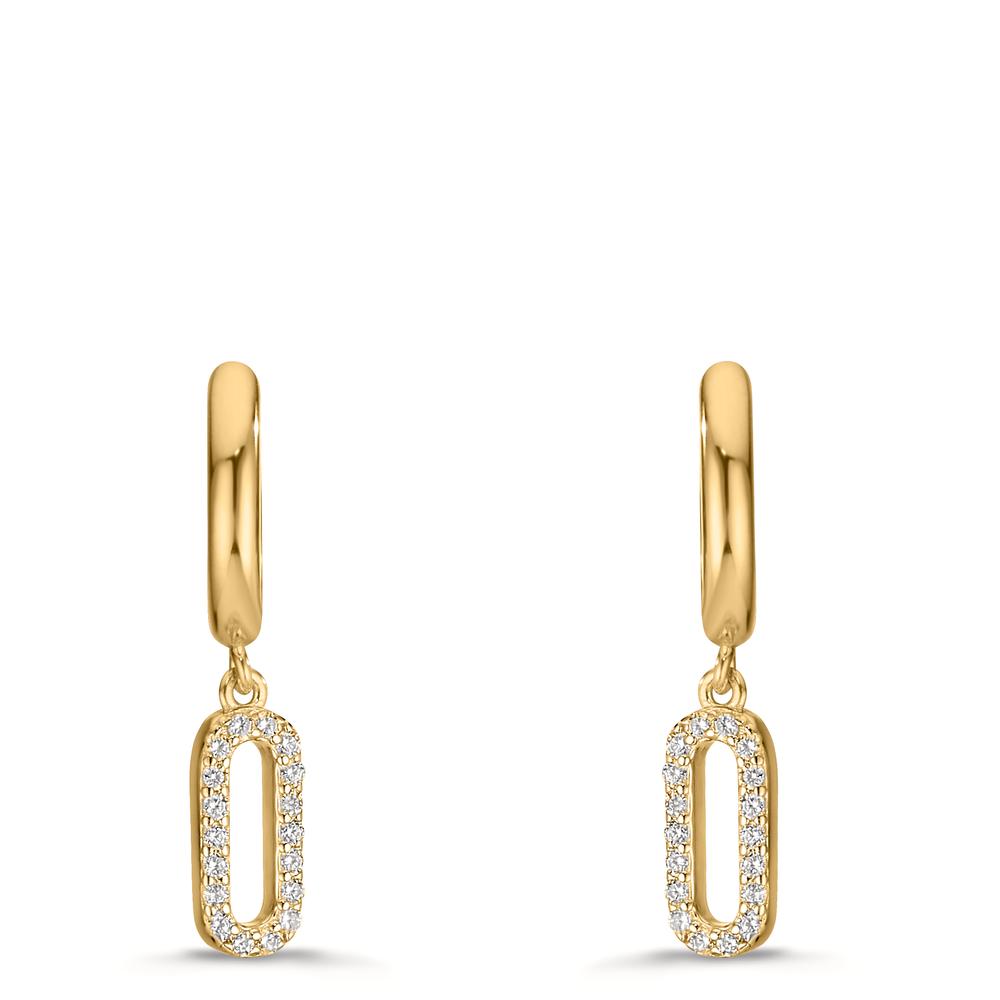 Aro con bisagra Plata Circonita Amarillo Dorado