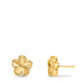 Pendientes Plata Amarillo Dorado Flor Ø10 mm