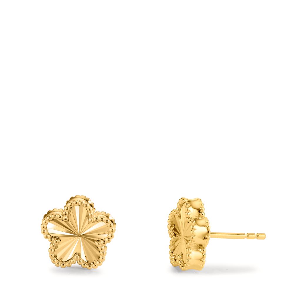 Pendientes Plata Amarillo Dorado Flor Ø10 mm