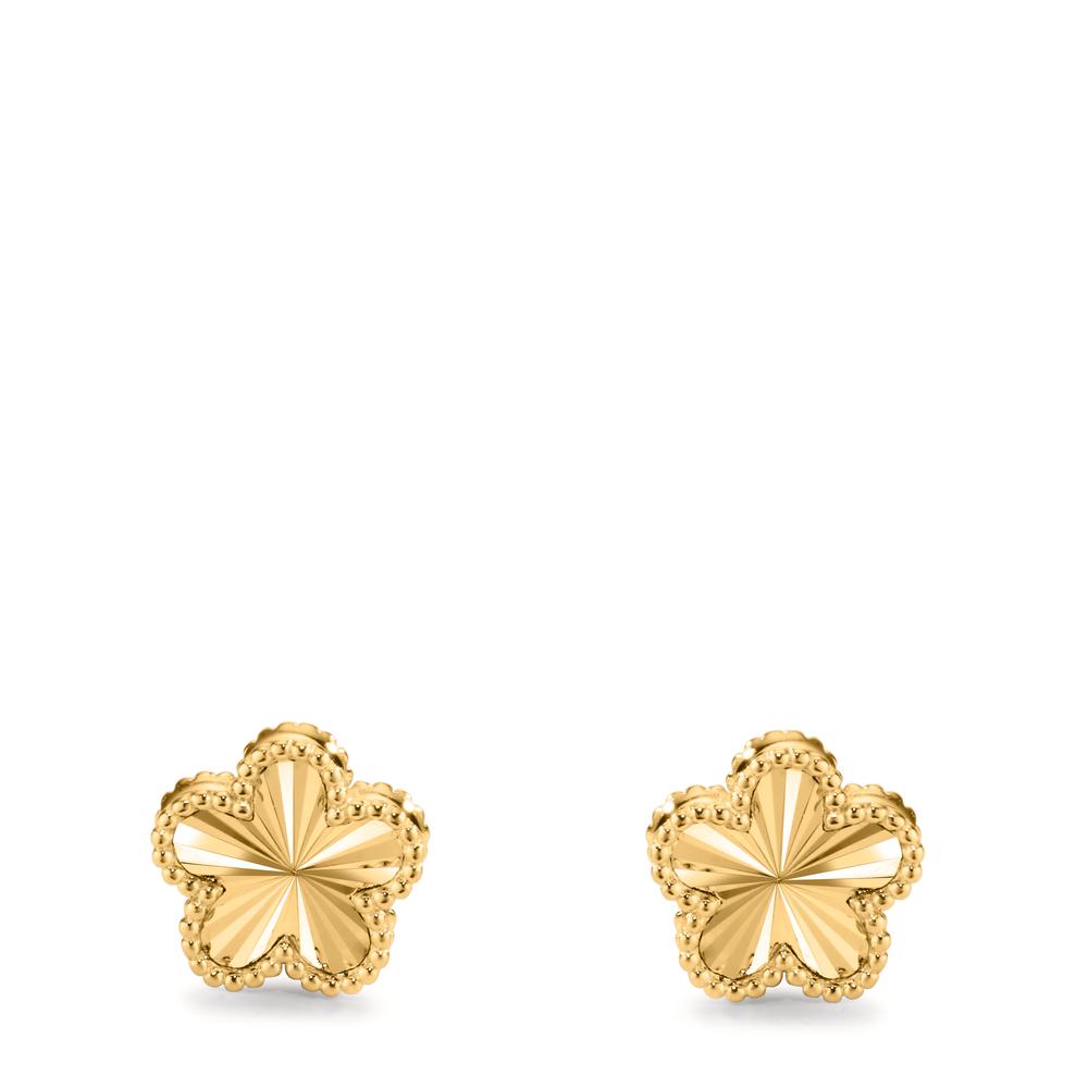 Pendientes Plata Amarillo Dorado Flor Ø10 mm