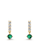 Pendientes Plata Circonita 8 piedras Amarillo Dorado