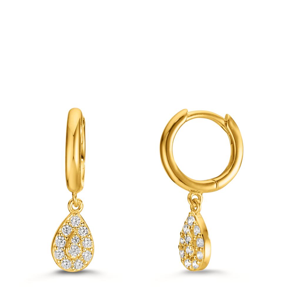 Aro con bisagra Plata Circonita Amarillo Dorado