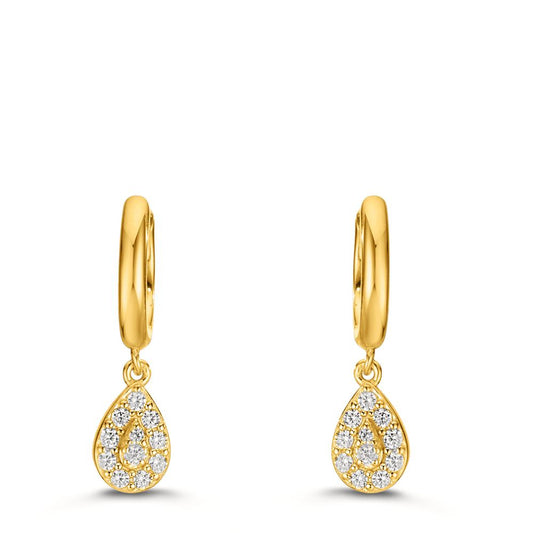 Aro con bisagra Plata Circonita Amarillo Dorado