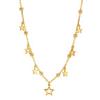 Collar Plata Circonita Dorado estrella 40-45 cm