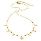 Collar Plata Circonita Dorado estrella 40-45 cm
