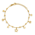 Pulsera Plata Circonita Amarillo Dorado estrella