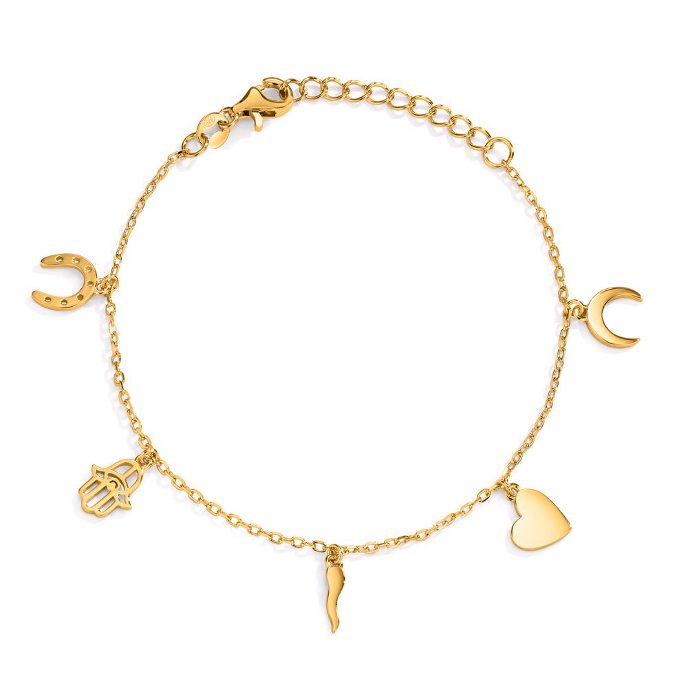 Pulsera Plata Circonita Amarillo Dorado 16-19 cm