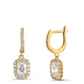 Pendientes Plata Circonita Amarillo Dorado
