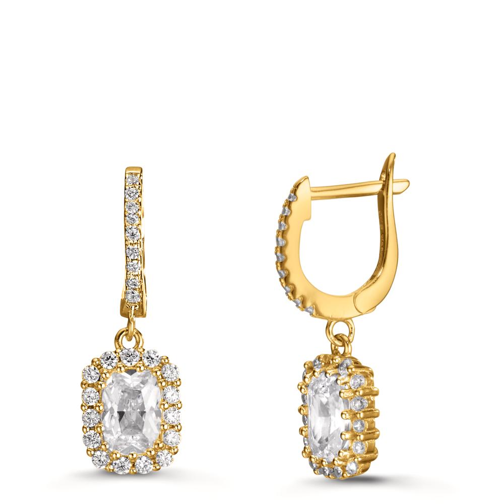 Pendientes Plata Circonita Amarillo Dorado