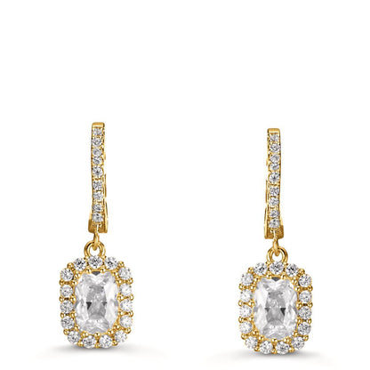 Pendientes Plata Circonita Amarillo Dorado