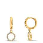 Aro con bisagra Plata Circonita Amarillo Dorado