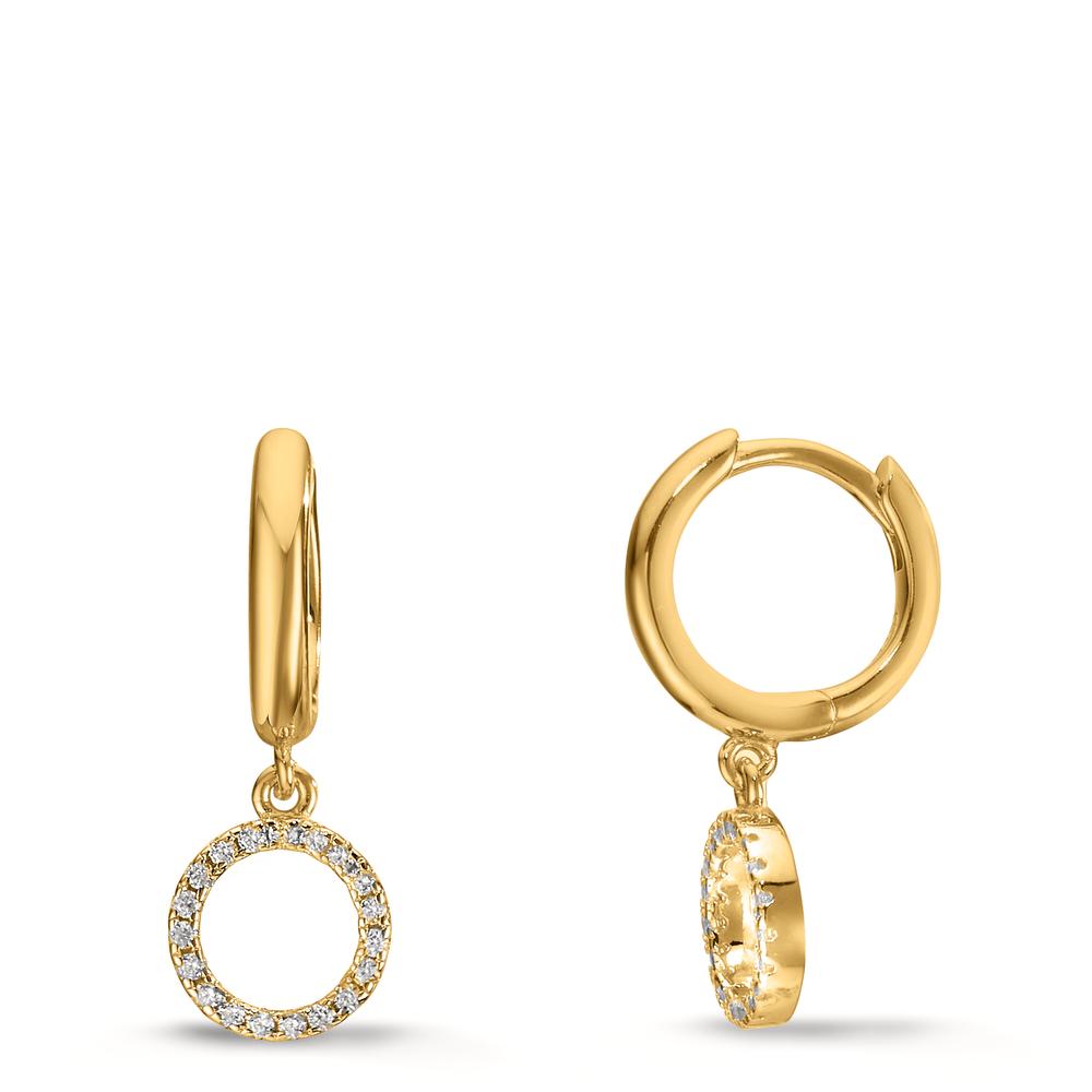 Aro con bisagra Plata Circonita Amarillo Dorado