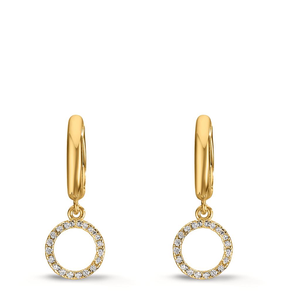 Aro con bisagra Plata Circonita Amarillo Dorado
