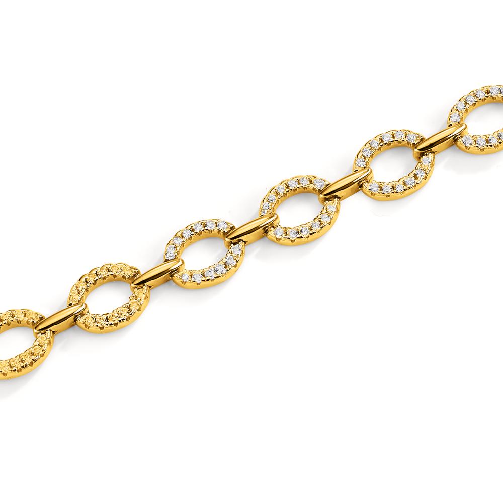 Pulsera Plata Circonita Amarillo Dorado