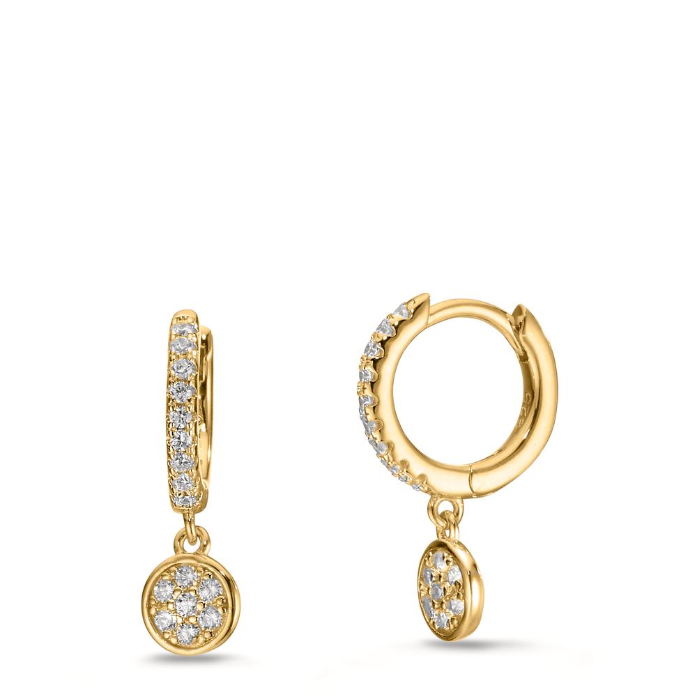 Aro con bisagra Plata Circonita Amarillo Dorado