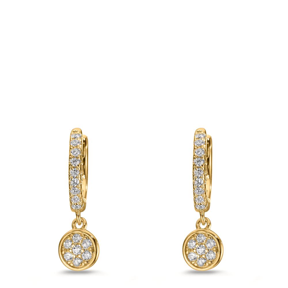 Aro con bisagra Plata Circonita Amarillo Dorado