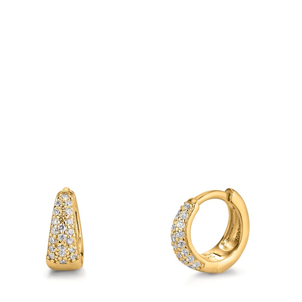 Aro con bisagra Plata Circonita Amarillo Dorado