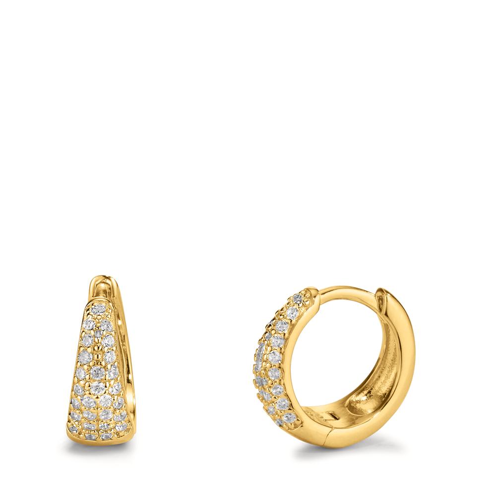 Aro con bisagra Plata Circonita Amarillo Dorado