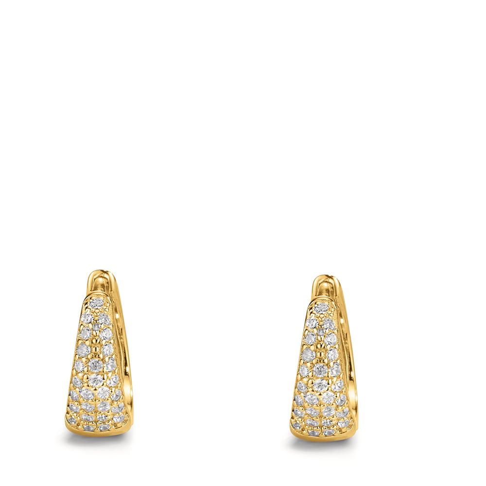Aro con bisagra Plata Circonita Amarillo Dorado