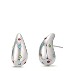 Pendientes Plata Circonita vistoso, 24 piedras