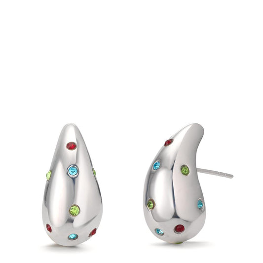 Pendientes Plata Circonita vistoso, 24 piedras