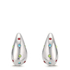 Pendientes Plata Circonita vistoso, 24 piedras