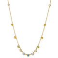 Collar 750/oro amarillo de 18 quilates Citrino 0.20 ct, 2 piedras, Amatista verde, 0.30 ct, 4 piedras, Peridoto 0.13 ct, 2 piedras, Topacio 0.43 ct, 3 piedras, Cuarzo 0.12 ct, 2 piedras 40-45 cm