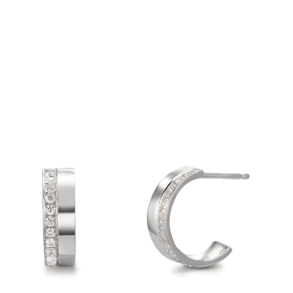 Aros Plata Circonita Rodio plateado
