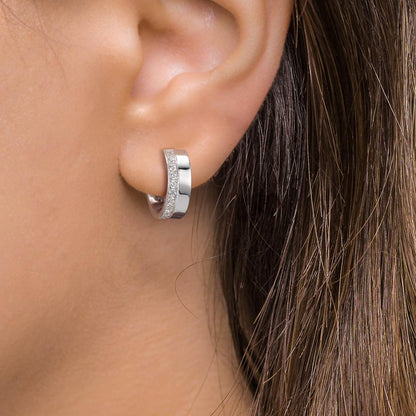 Aros Plata Circonita Rodio plateado