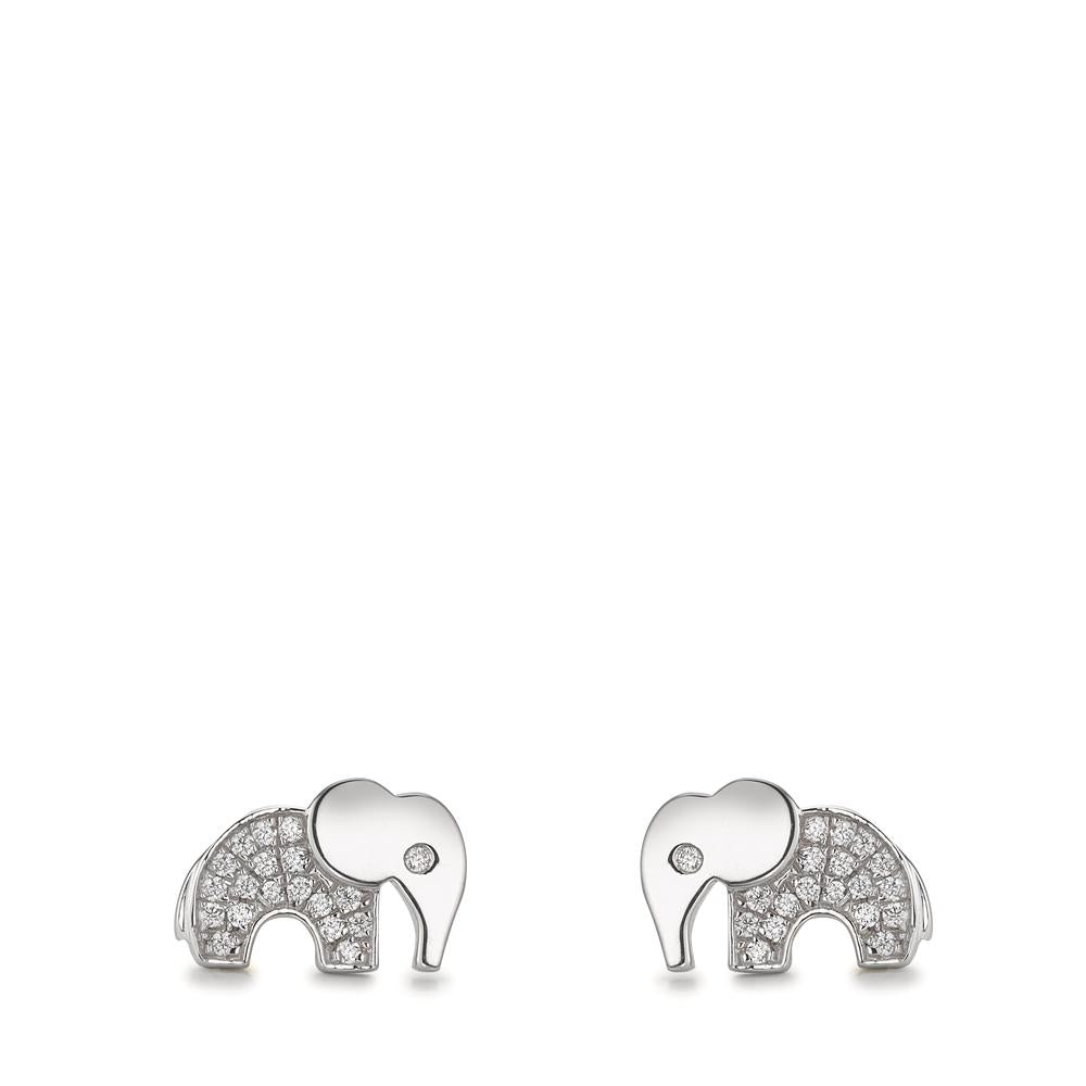 Pendientes Plata Circonita Rodio plateado Elefante