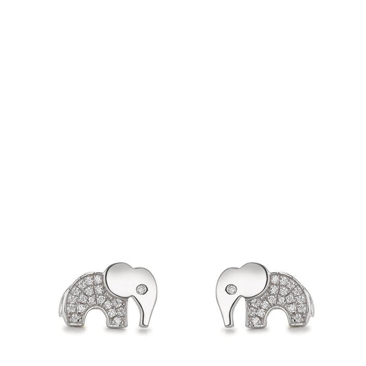 Pendientes Plata Circonita Rodio plateado Elefante