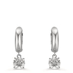 Aro con bisagra Plata Circonita 2 piedras, 6 mm Rodio plateado